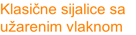 Klasične sijalice sa 
užarenim vlaknom
